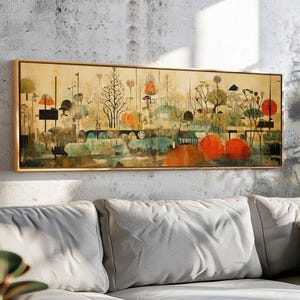 Horizontal Modern Wall Art Framed - Contemporary Wall Art Print - Wide Modern Wall Art - Above Bed Decor - Large Long Wall Art - Boho Decor