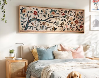 Vintage Floral Tapestry Wall Art: Framed Gallery Canvas or Poster