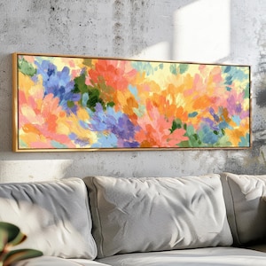 Abstract Floral Framed Wall Art: Contemporary Botanical Print
