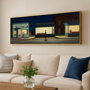 Modern Panoramic Framed Wall Art: Long Horizontal Print for Above Sofa or Bed Decor