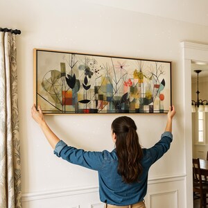 Mid Century Modern Floral Framed Wall Art: Botanical Print