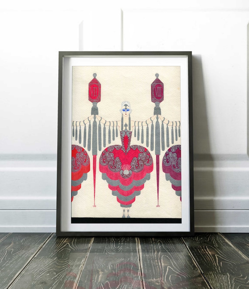 Erte Print Art Nouveau Print Fashion illustration Print Retro Vintage Fashion Art Fashion Wall Art Art Deco Wall art print