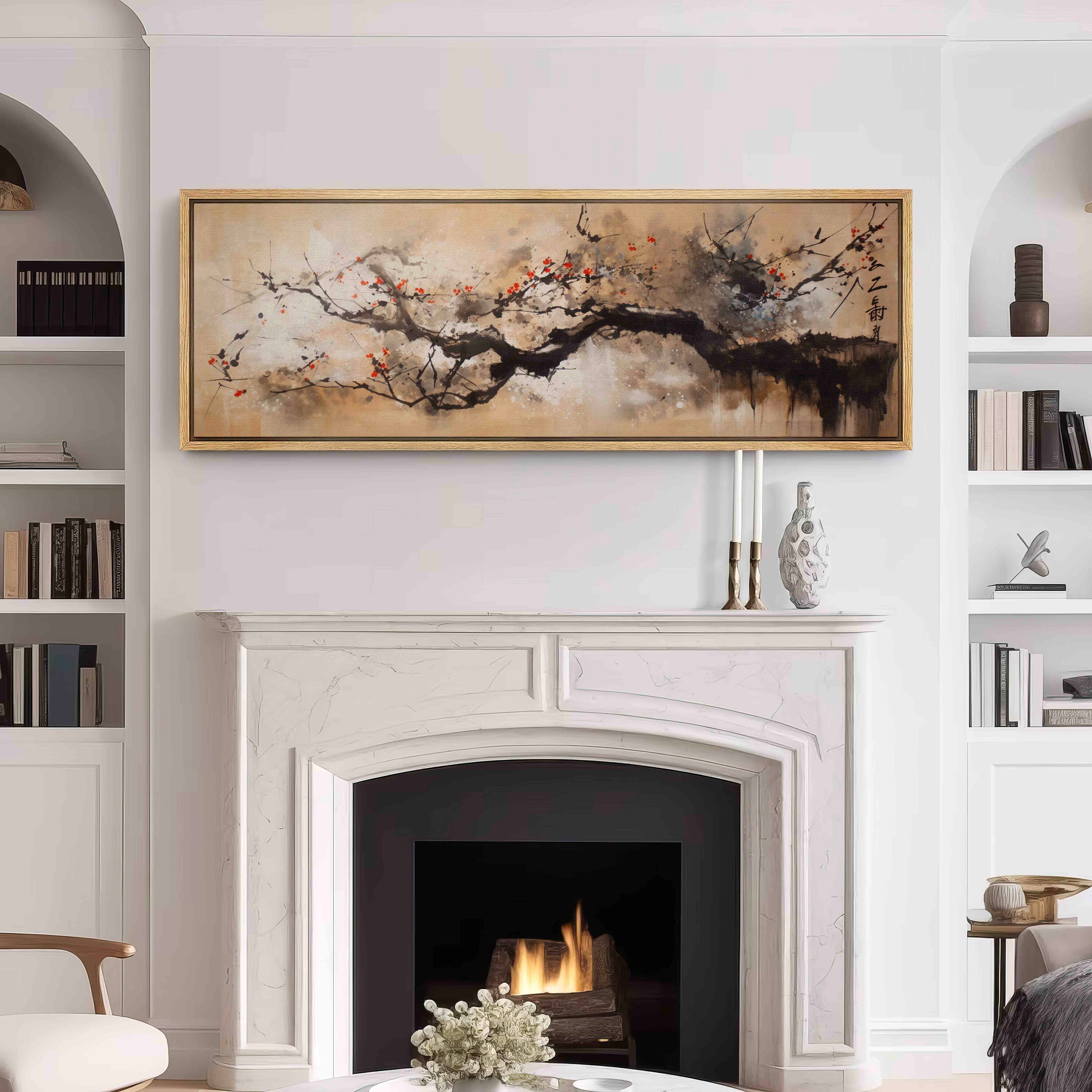 Japanese Wall Art Framed - Panoramic Wabi Sabi Wall Art