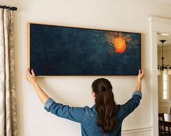 Minimalist Sunset Print: Panoramic Boho Wall Art - Horizontal Wall Art - Large Wall Art - Panoramic Print - Above Bed Decor - Horizontal Art