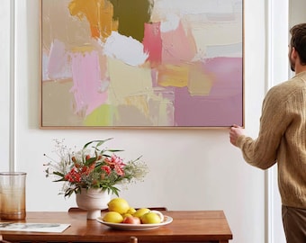 Impression sur toile abstraite encadrée : art mural horizontal moderne