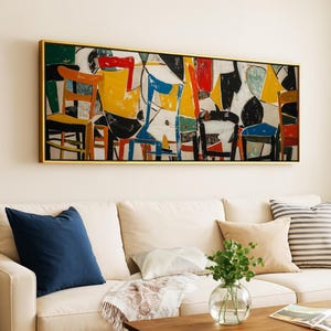 Framed Bauhaus Wall Art: Mid Century Modern Geometric Print image 1