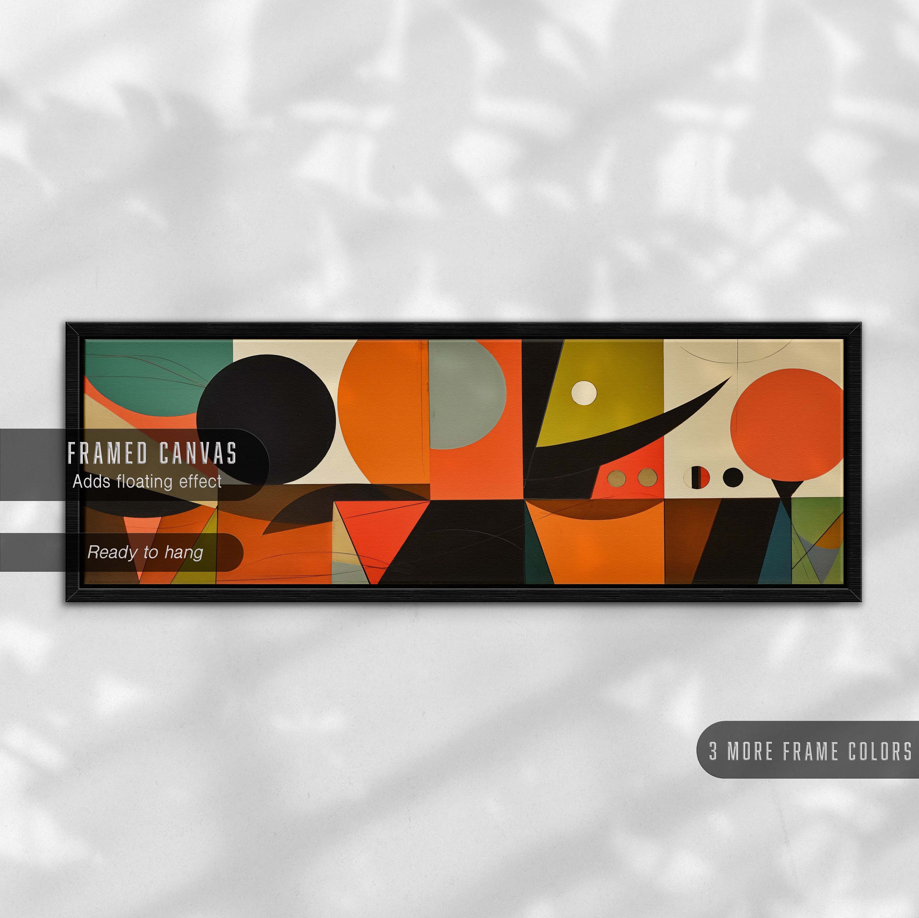 Mid Century Modern Panoramic Print, Modern Horizontal Wall