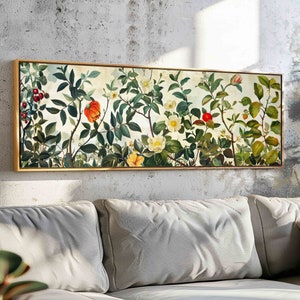 Vintage Botanical Framed Wall Art: Floral Print, Boho Decor