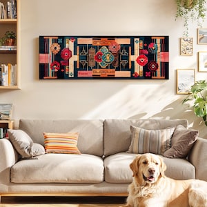 Décoration murale encadrée tapisserie florale vintage : décoration bohème