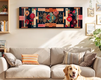 Vintage Floral Tapestry Framed Wall Art: Boho Decor
