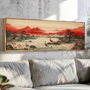 Cherry Blossom Wall Art, Horizontal Japanese Wall Art