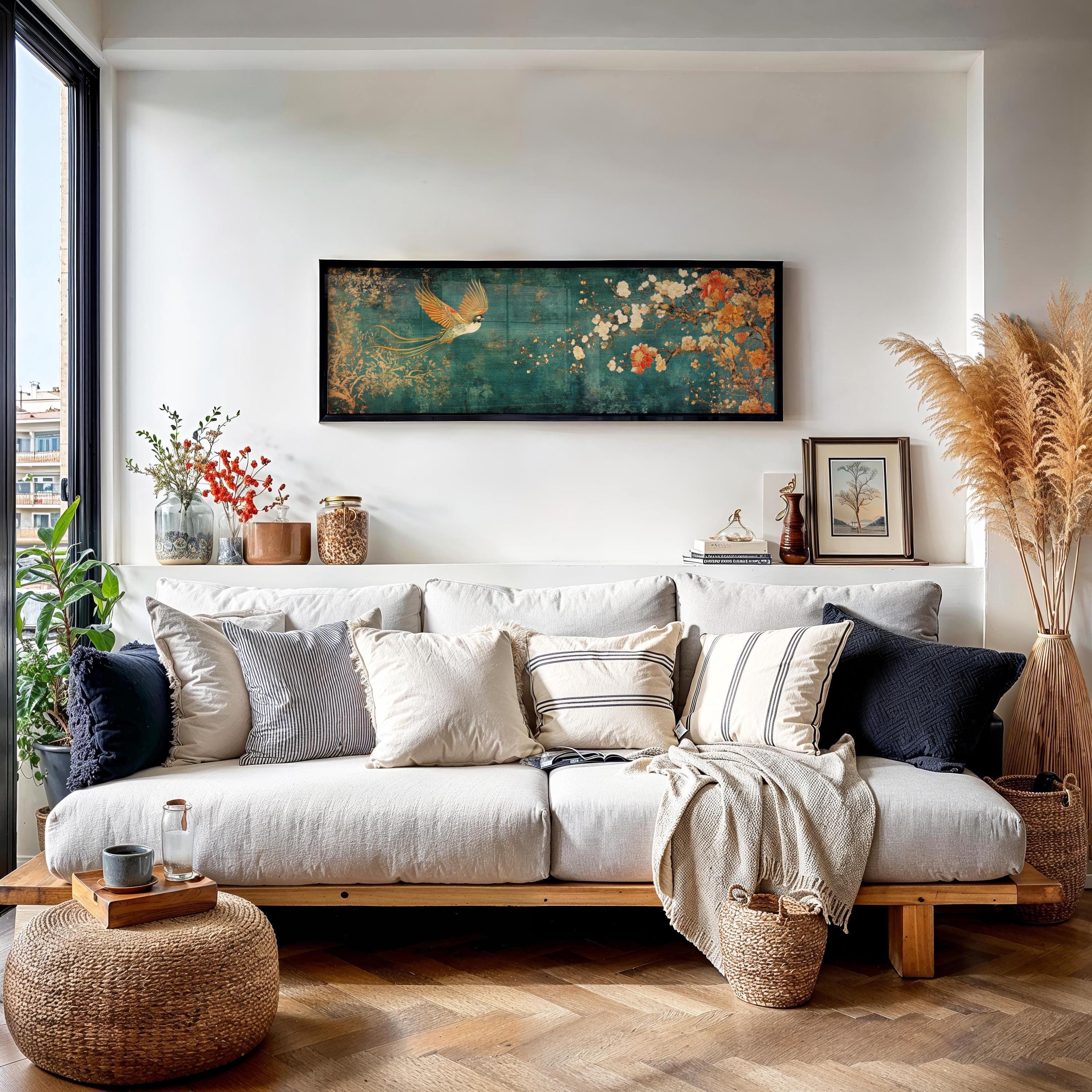 Vintage Japanese Tapestry Wall Art Framed, Bird of Paradise - Etsy