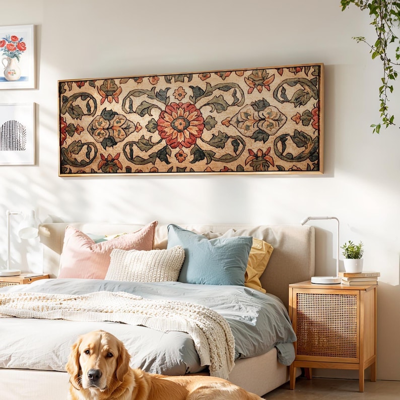 Gerahmter Wandbehang, Boho Deko, Bohemian Dekoration, Bohemian Wohnzimmer Deko Bild 5
