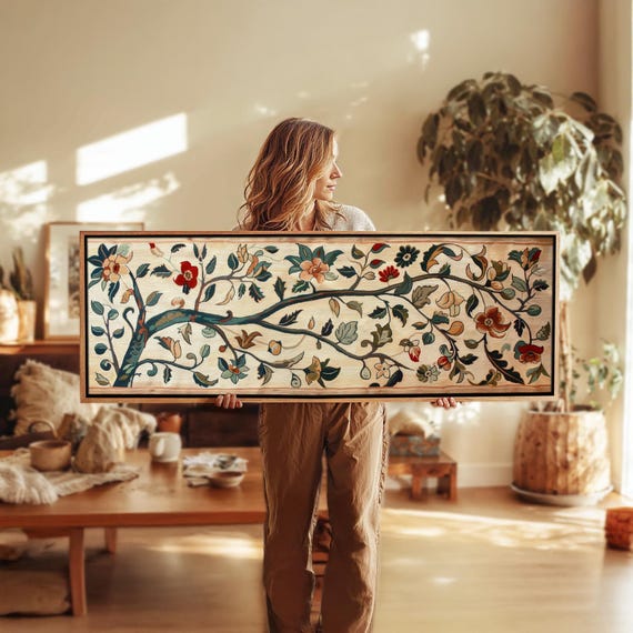 Vintage Japanese Tapestry Wall Art Framed Print