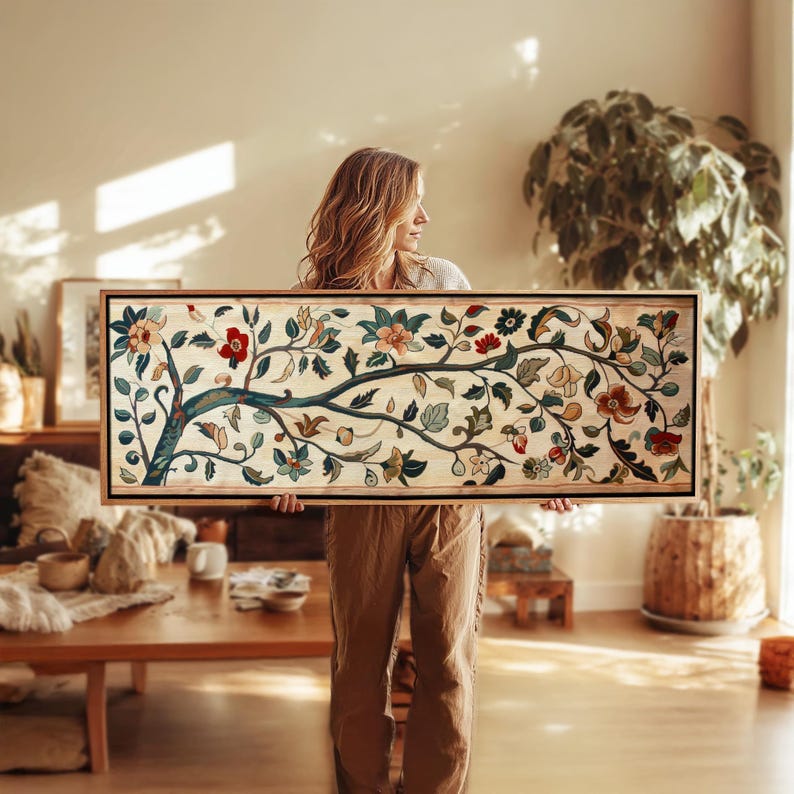 Vintage Japanese Tapestry Wall Art Framed Print image 1