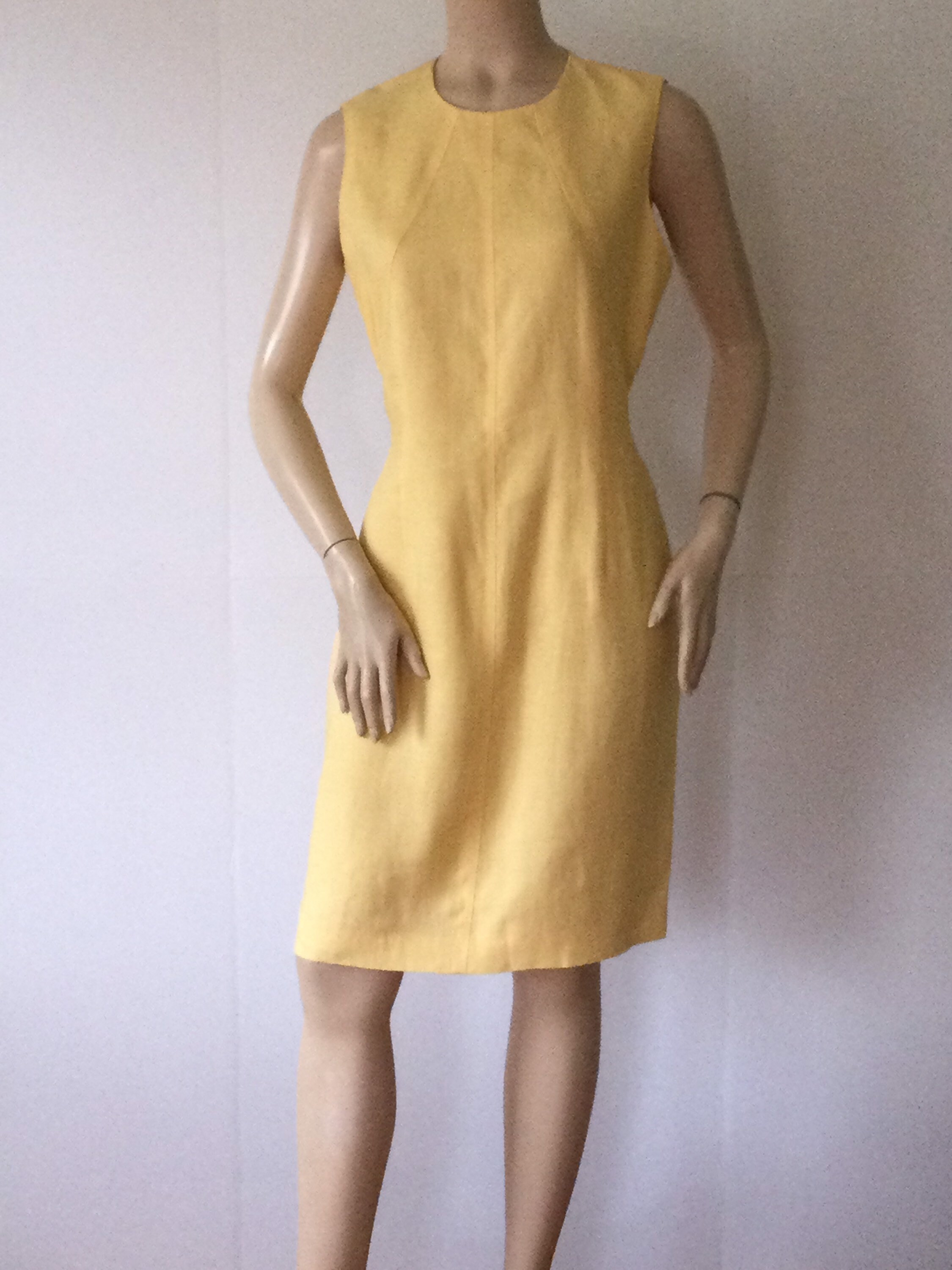 TALBOTS Irish Linen Yellow Dress size 