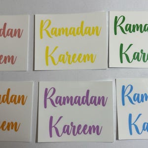 Ramadan Kareem Clear Vinyl Sticker – 2″ or 3″ –50 ct. Perfect for Gift Baskets, Boxes & Décor – Customizable