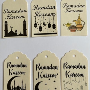 Set of 6-Ramadan Kareem Tags, Ramadan Kareem Tags, Ramadan Gift Set, Ramadan Gifts, Recyclable Gift Tag, Ramadan, Ramadan Gift for Friends, image 2