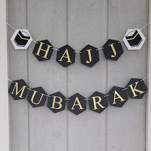 Hajj Mubarak Banner- Hajj Garland, Hajj Wall Decoration, Hajj Decoration For Home, Islamic Home Decor, Hajj Gift for Friends