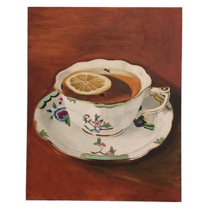 Black tea with lemon. Print of original painting. 8.5” x11”