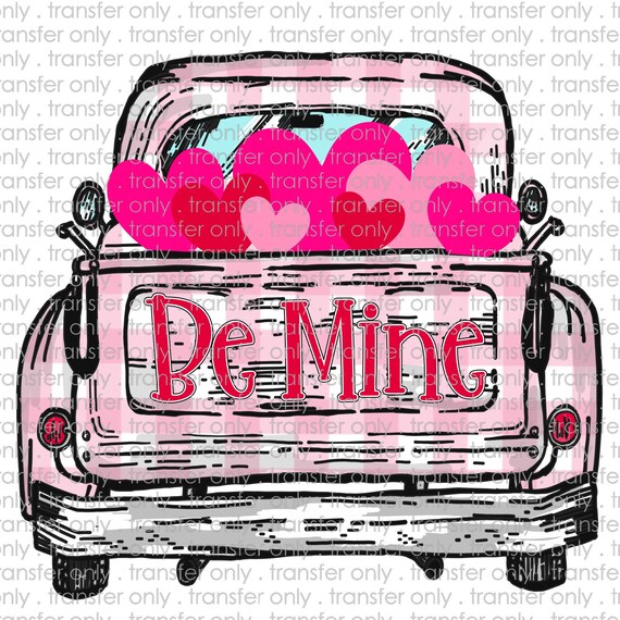 Download Be Mine Valentine's Pink Plaid Truck Sublimation and Heat ...