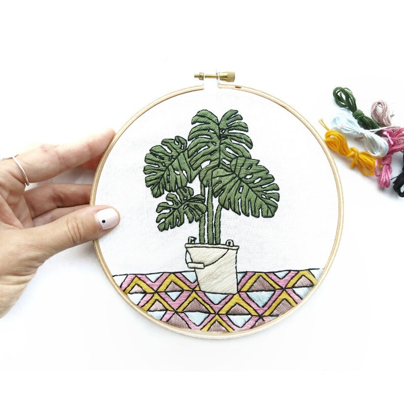 Monstera plant embroidery pattern pdf embroidery pattern  etsy Monstera plant embroidery pattern pdf embroidery pattern  etsy
