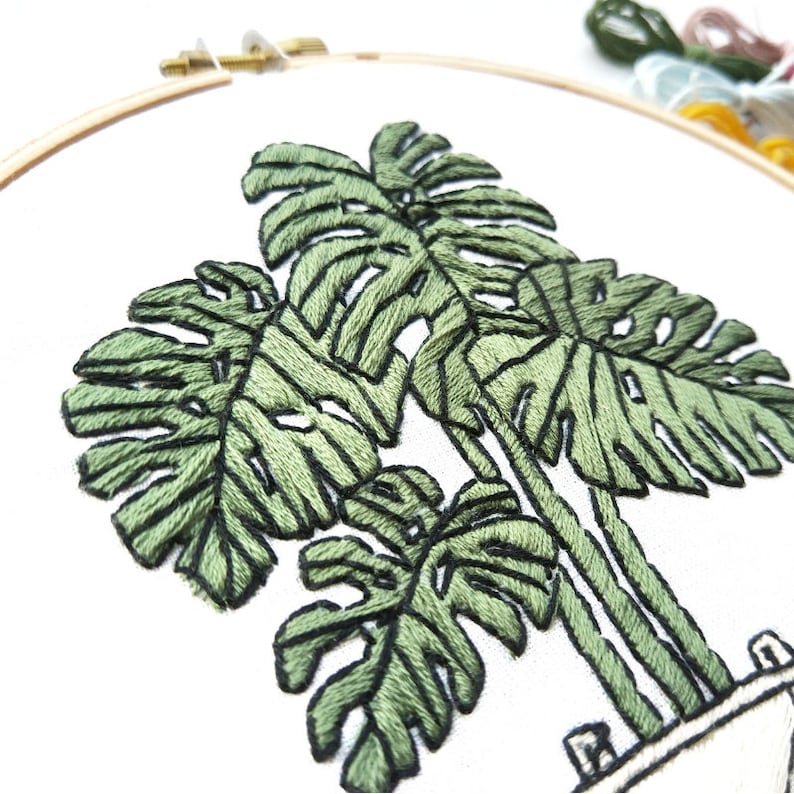 Monstera plant embroidery pattern pdf embroidery pattern  etsy Monstera plant embroidery pattern pdf embroidery pattern  etsy