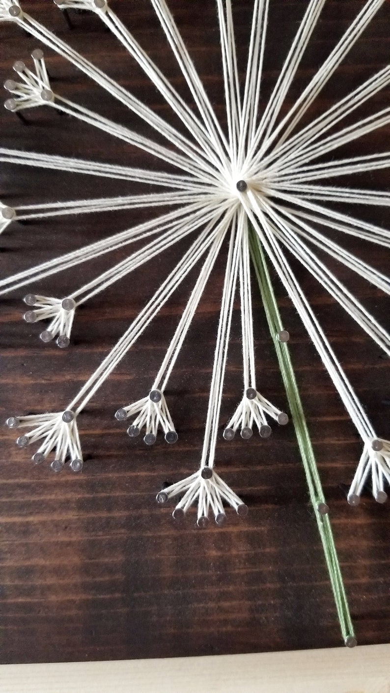 Dandelion String Art / Flower Decor / Dandelion Sign / Flower Etsy