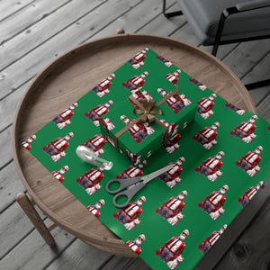 Christmas Santa Wrapping Paper, Xmas Holiday Metro Claus & Animal Christmas Festive  Gift Wrap