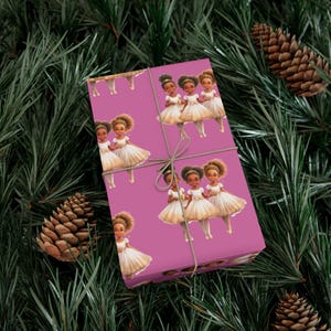 Nutcracker Christmas Wrapping Paper, Xmas Holiday Funny Ballet Elegance Decorative Christmas Gift Wrap