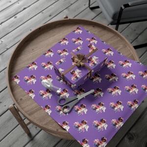 Christmas Gift Wrapping Holiday Paper, Fairy & Feline&#39;s Unicorn Quest Xmas Holiday Funny Christmas Wrap Paper
