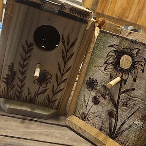 Custom Woodburned Birdhouse