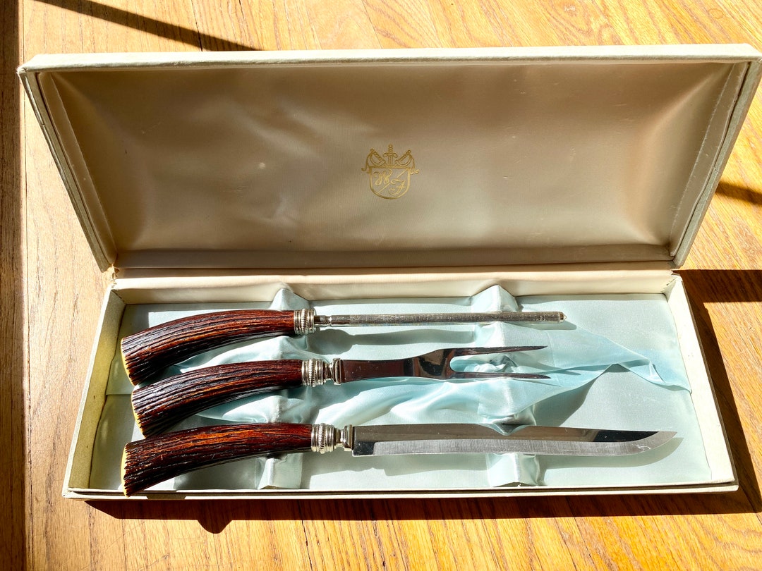 Vintage Carving Set Mid Century Carving Set Thanksgiving Etsy
