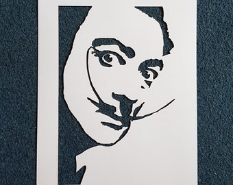A4 Salvador Dali stencil, tagliato al laser da mylar