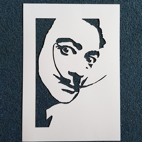 A4 Salvador Dali stencil, laser cut from mylar