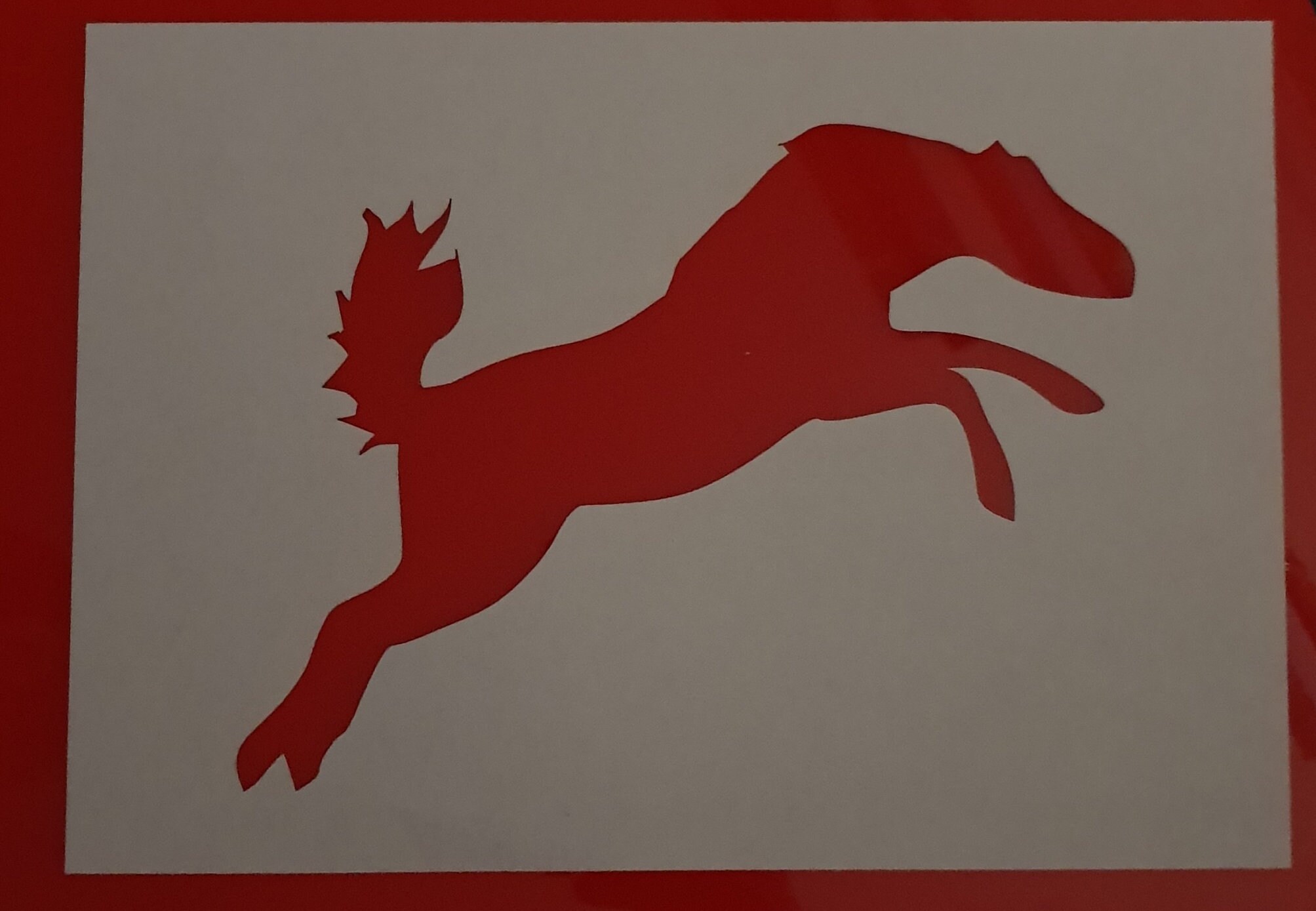A4 Jumping horse stencil laser cut precision Etsy