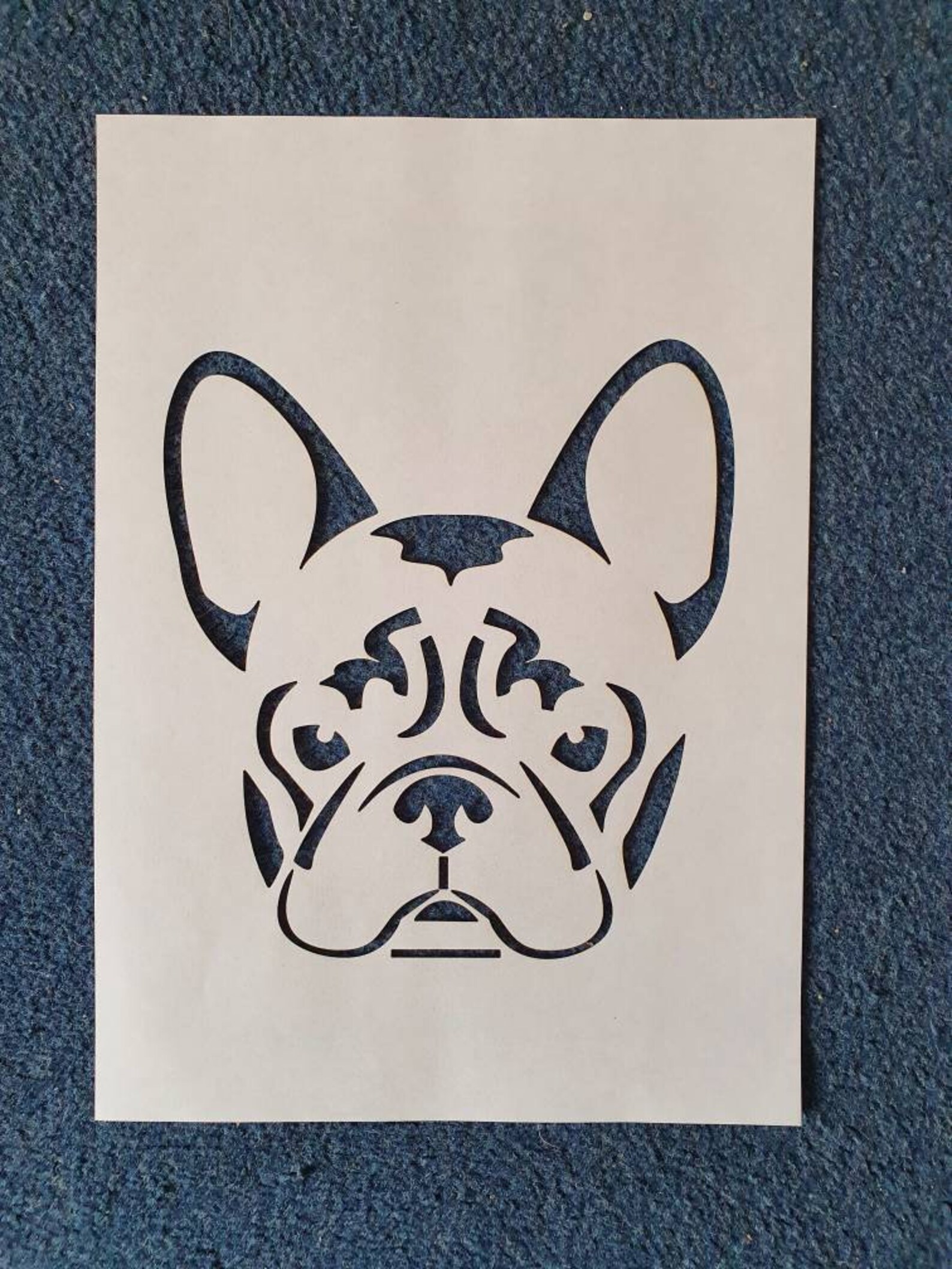 A4 French Bulldog stencil laser cut from mylar Etsy