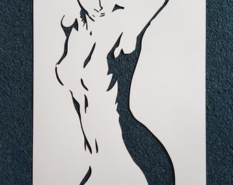 Stencil A4 Female Form, tagliato al laser da mylar