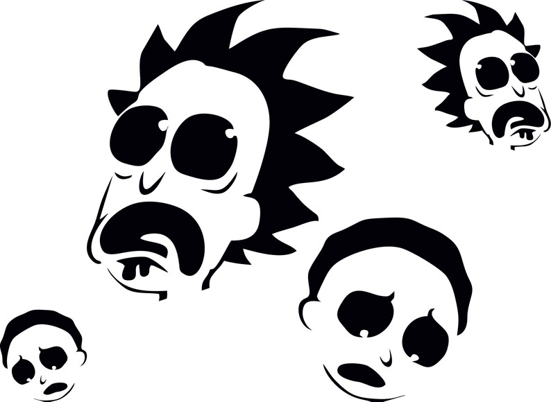A4 Rick and Morty Stencil Laser Cut From Mylar | Etsy