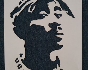 A4 Tupac Stencil, laser cut precision