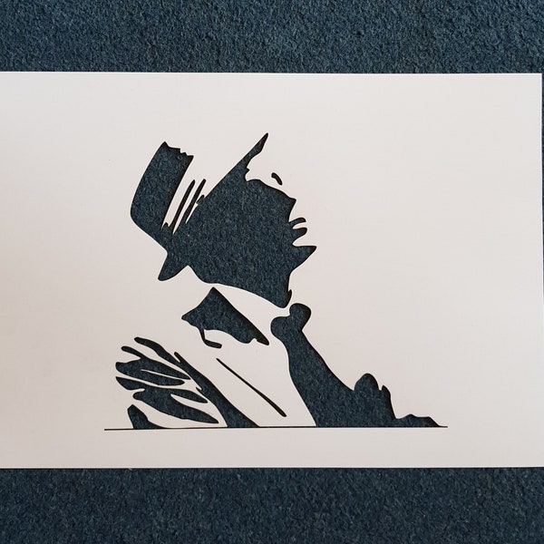 A4 Frank Sinatra stencil, laser cut from mylar