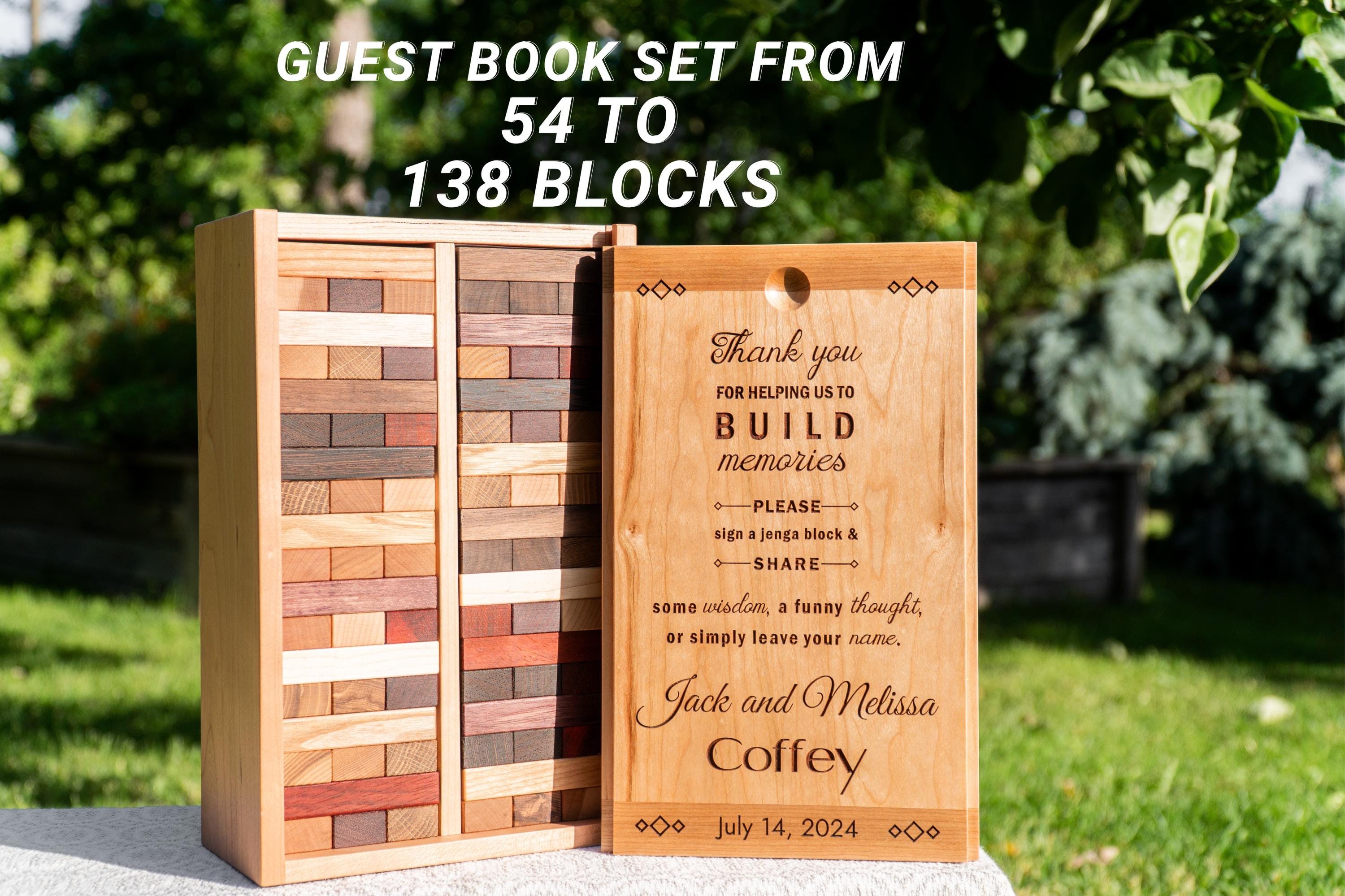 Luxury Engraved Tumbling Blocks Guestbook