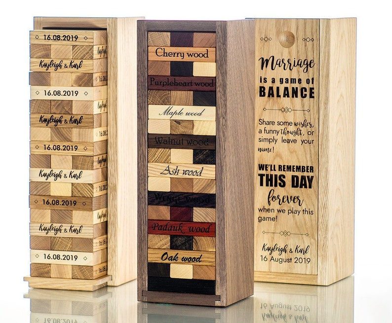 Wedding Guest Book Anniversary Gift Tumbling Blocks Game FREE SHIPPING