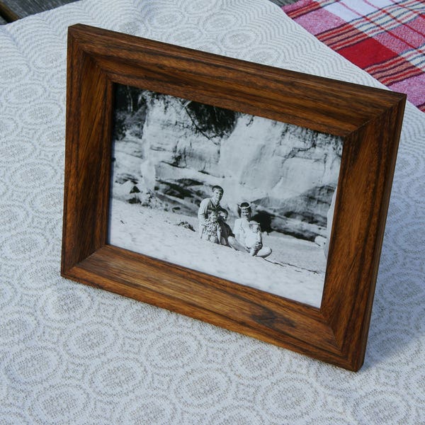 Cadre photo en bois - Cadre photo Zebrano - Cadre photo fait main - 20 x 15 cm - 6 x 20 cm