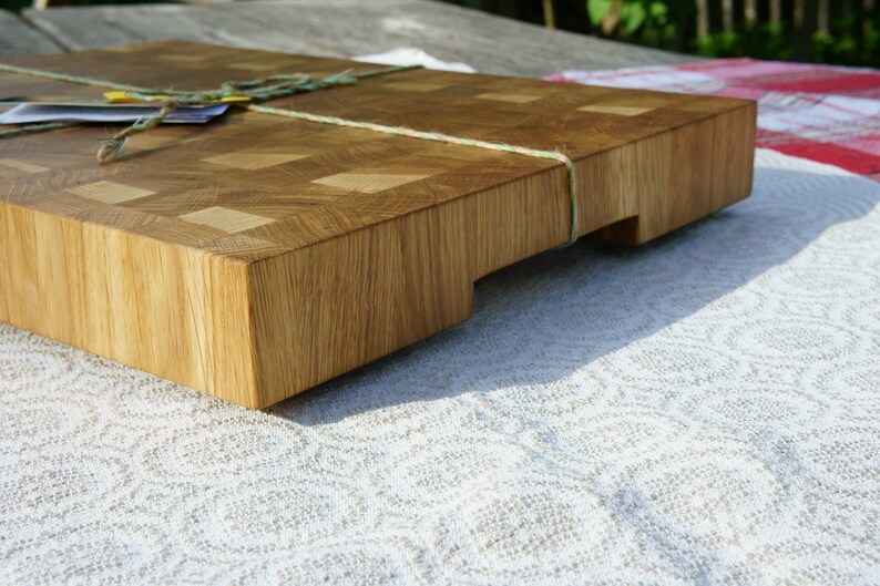 Oak end grain cutting board Oak butcher block Handcrafted chopping