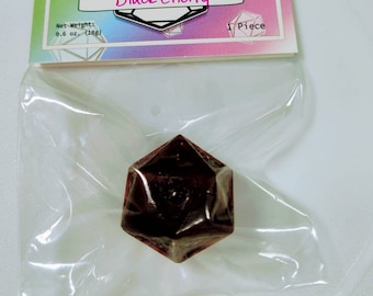 Black Cherry D20 SPINDOWN Diabetic Candy, Isomalt Bead Counters, Edible D20 Dice, Dungeons and Dragons Tabletop Game, Magic the Gathering