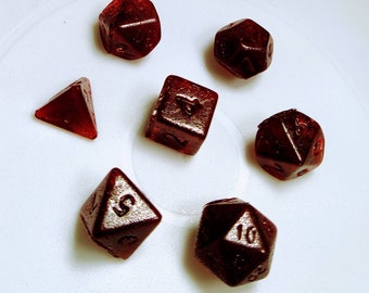 Black Cherry HARD CANDY DICE playset Diabetic Dice, Isomalt Hard Candy, Magic the Gathering Candy Life Counters