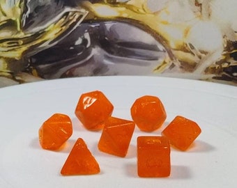 Orange Cream HARD CANDY PLAYSET Isomalt Dice, Tabletop Gaming, Diabetic Hard Candy, Polyhedral candy, Magic the Gathering Lollipops