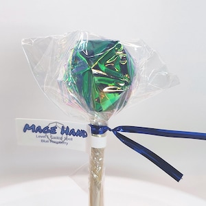 Mage Hand – Blue Raspberry Spell Lollipop | Natural Candy | DnD Dice Treat | Handmade | Diabetic-Friendly | Fantasy Gift
