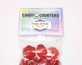 Prism Strike, Watermelon HARD CANDY DICE playset Diabetic Dice, Isomalt Hard Candy, Magic the Gathering Candy Life Counters